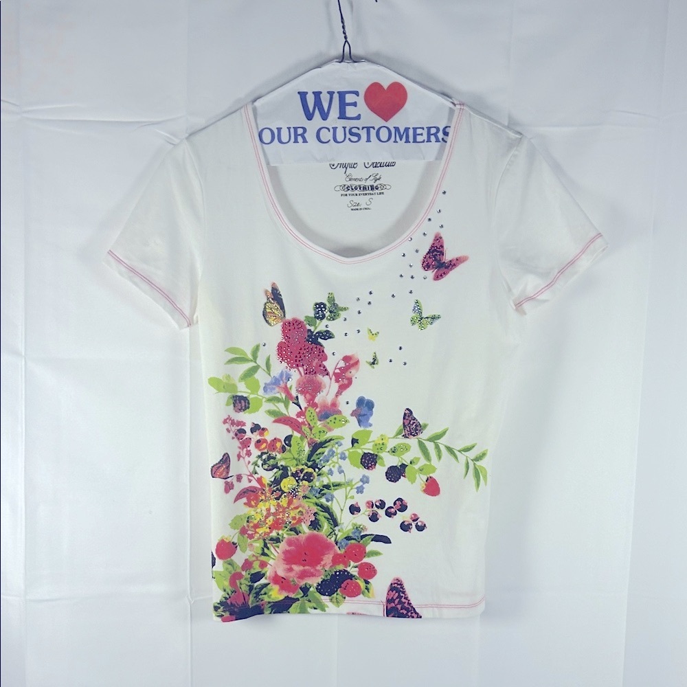 Onque Casuals Multicolor Floral Short Sleeve Tee